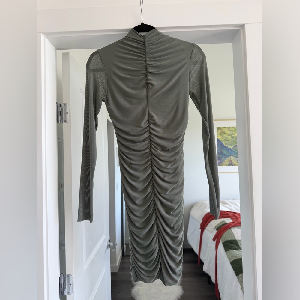 OLIVE GREEN DRESS - SMALL